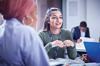 Students studying in a group